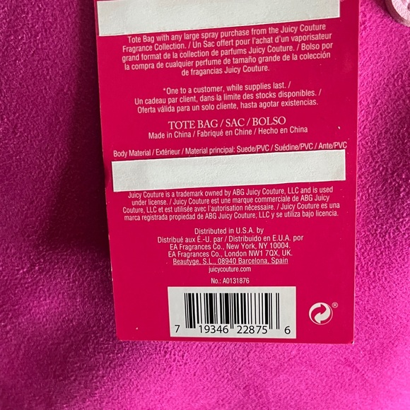 Juicy Couture Bright Pink Tote with Light Pink Straps - Picture 7 of 7